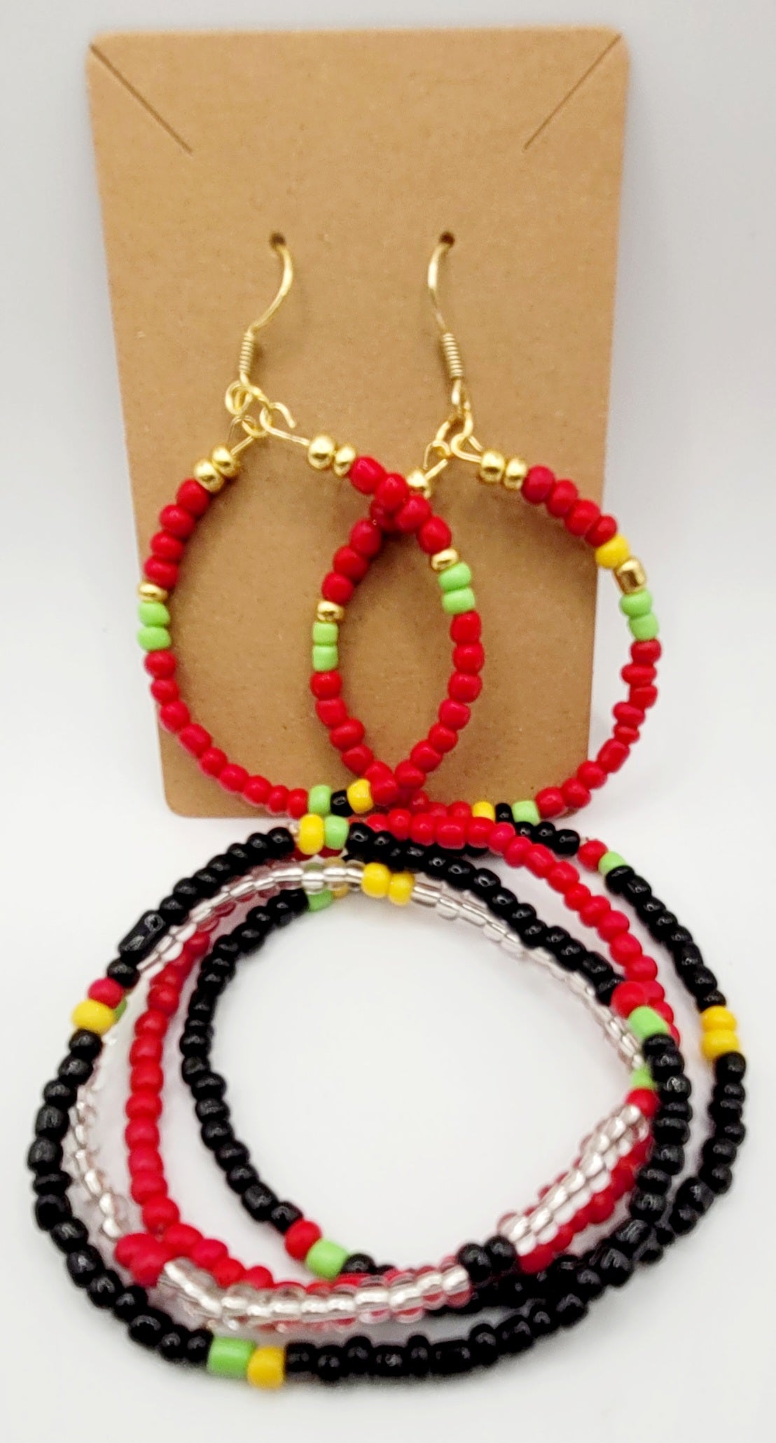 Red Seed Bead Set Style 4