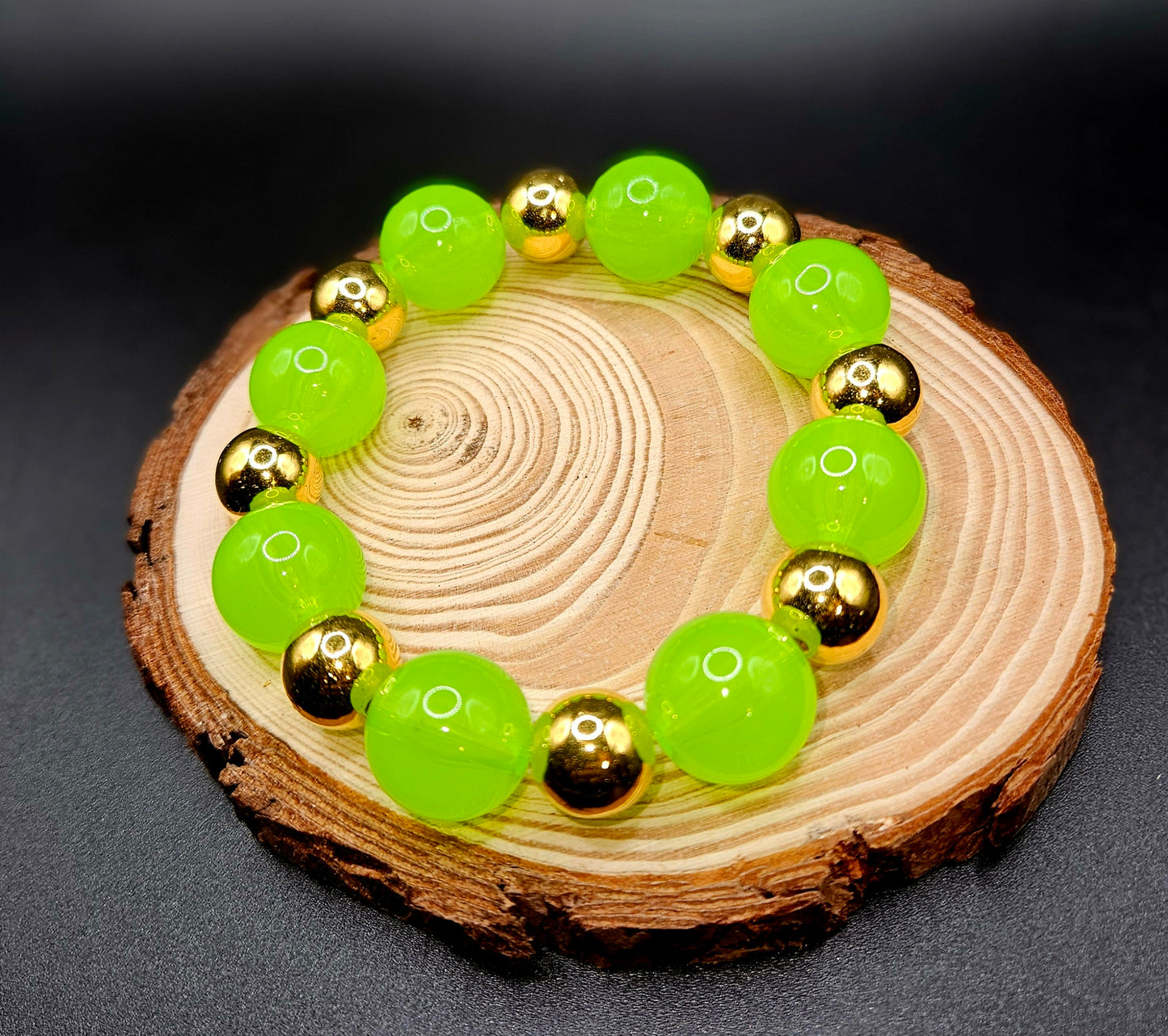 Neon Orange w/Gold Accent Beads Style 15