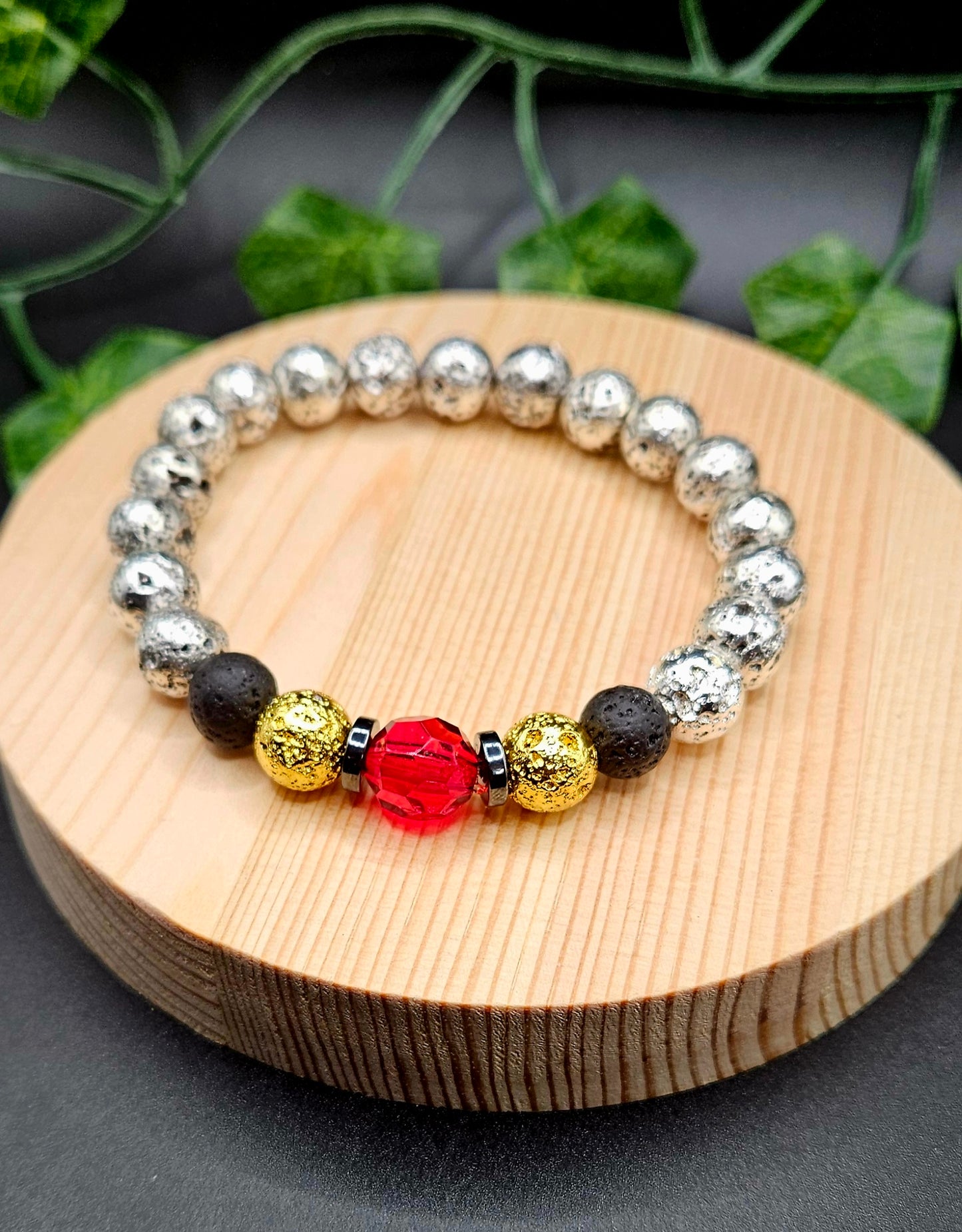 Touch of Red Lava Bracelet 10mm