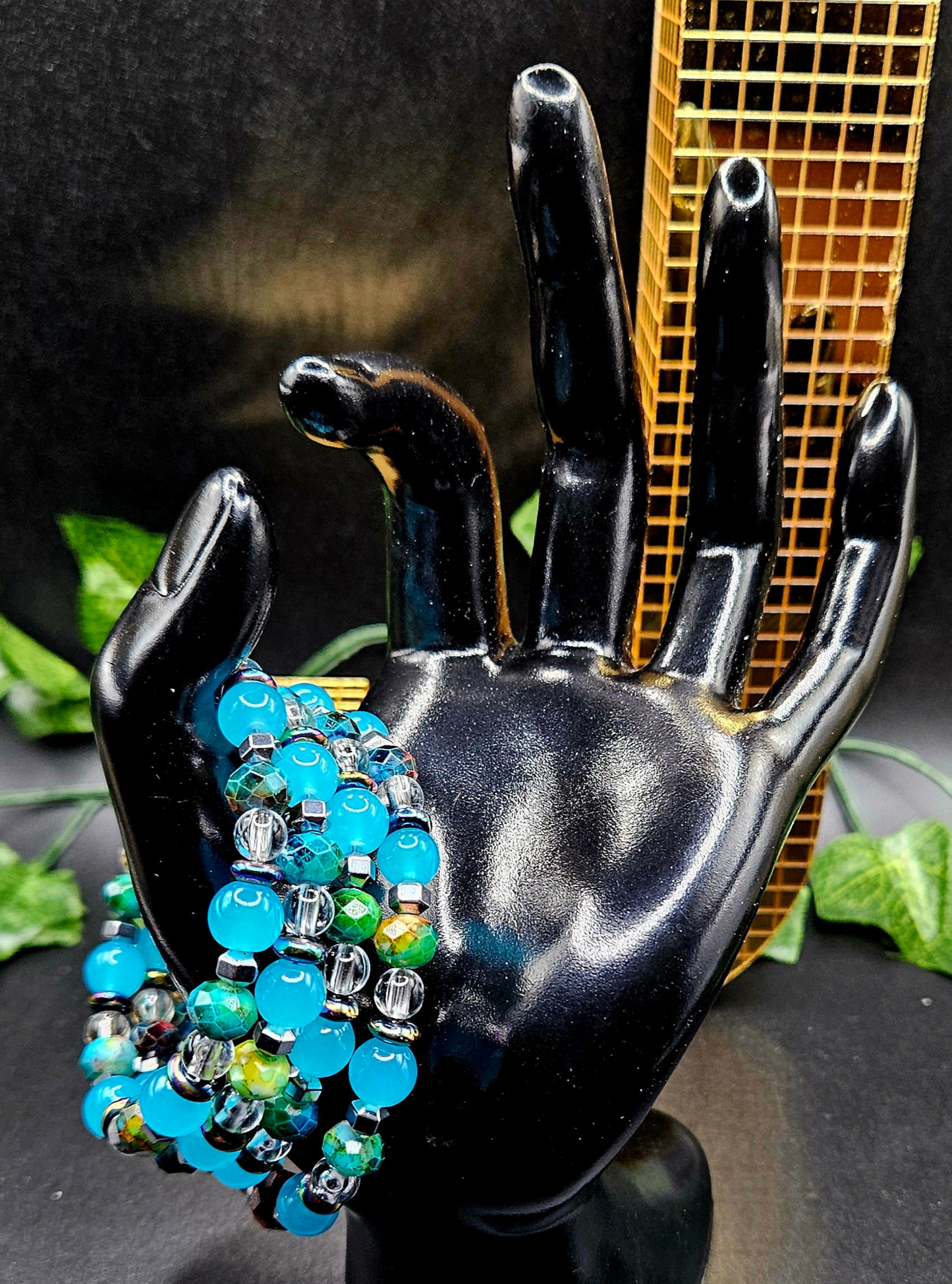 Blue and Green 2- Wrap Bracelet