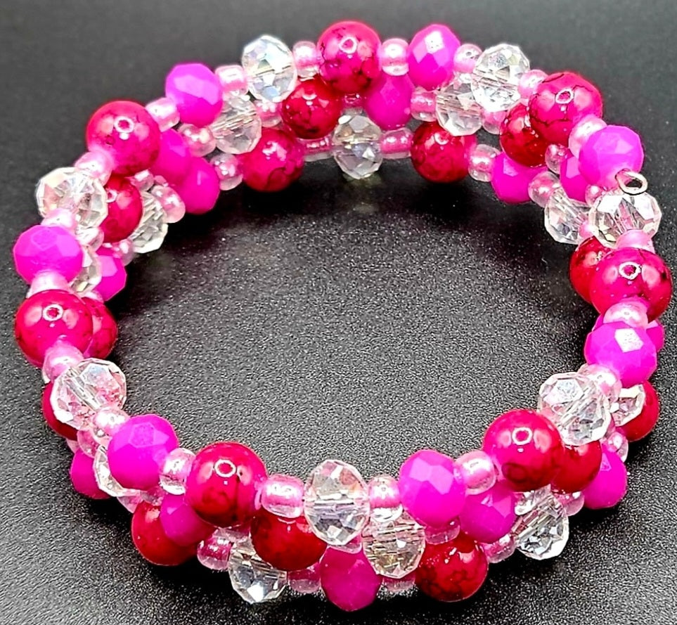 Deep Pink, Pink, and Crystal Wrap Style 8