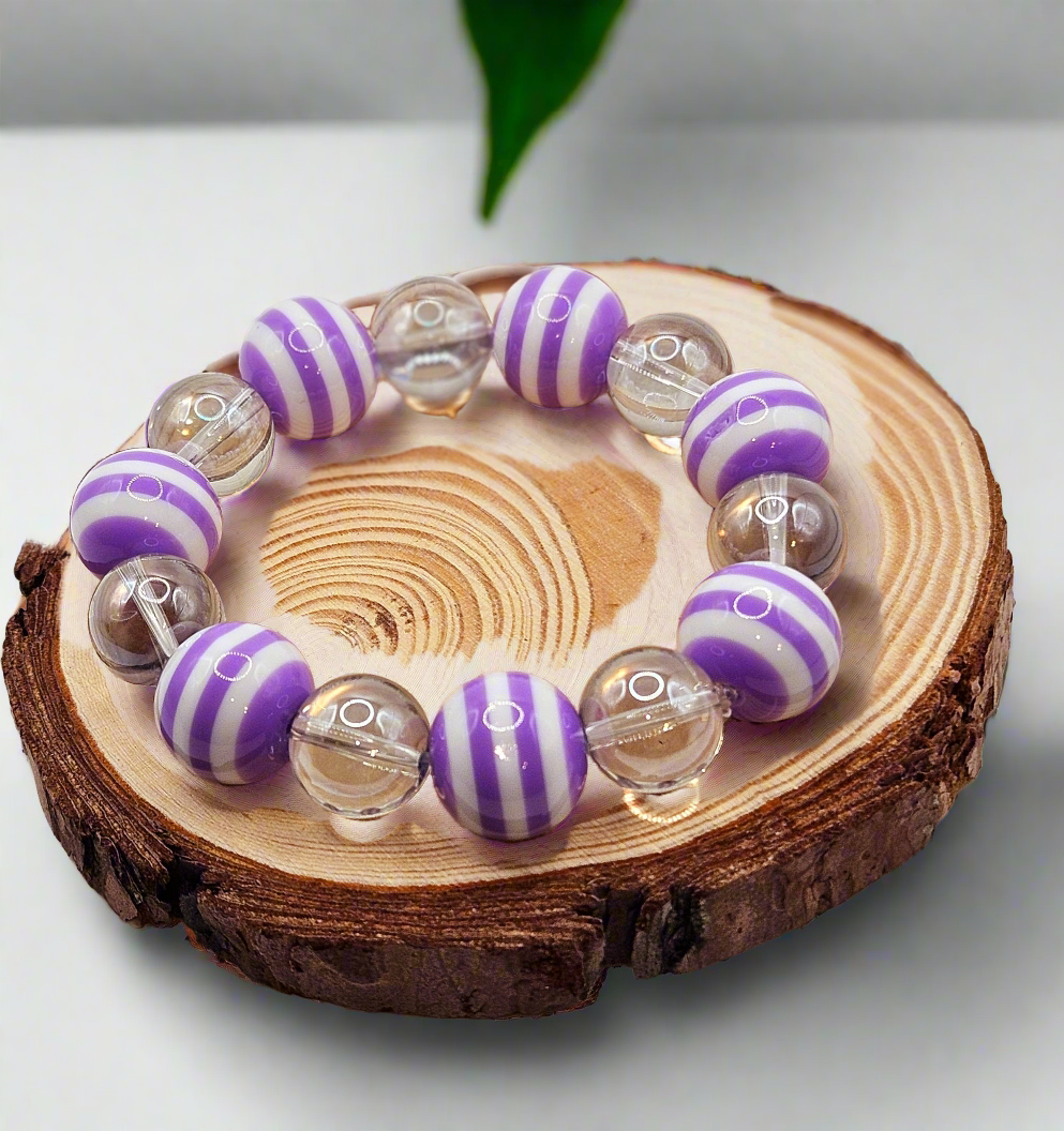Bubble Gum Purple and White Stripe Style 2