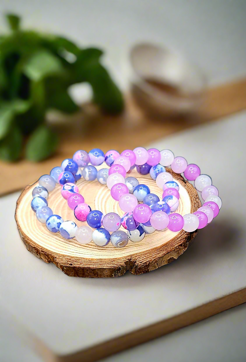 Blue and Rose Agate 3pcs Style 2