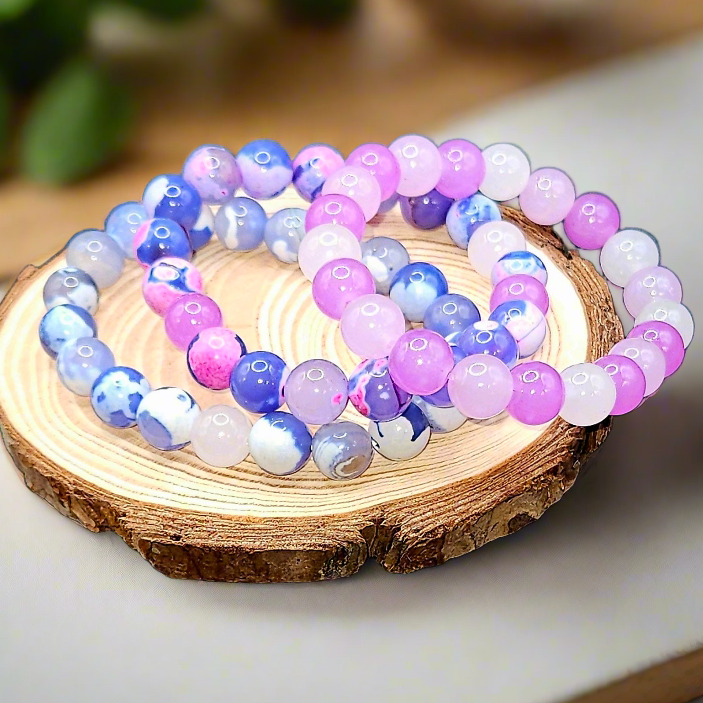 Blue and Rose Agate 3pcs Style 2