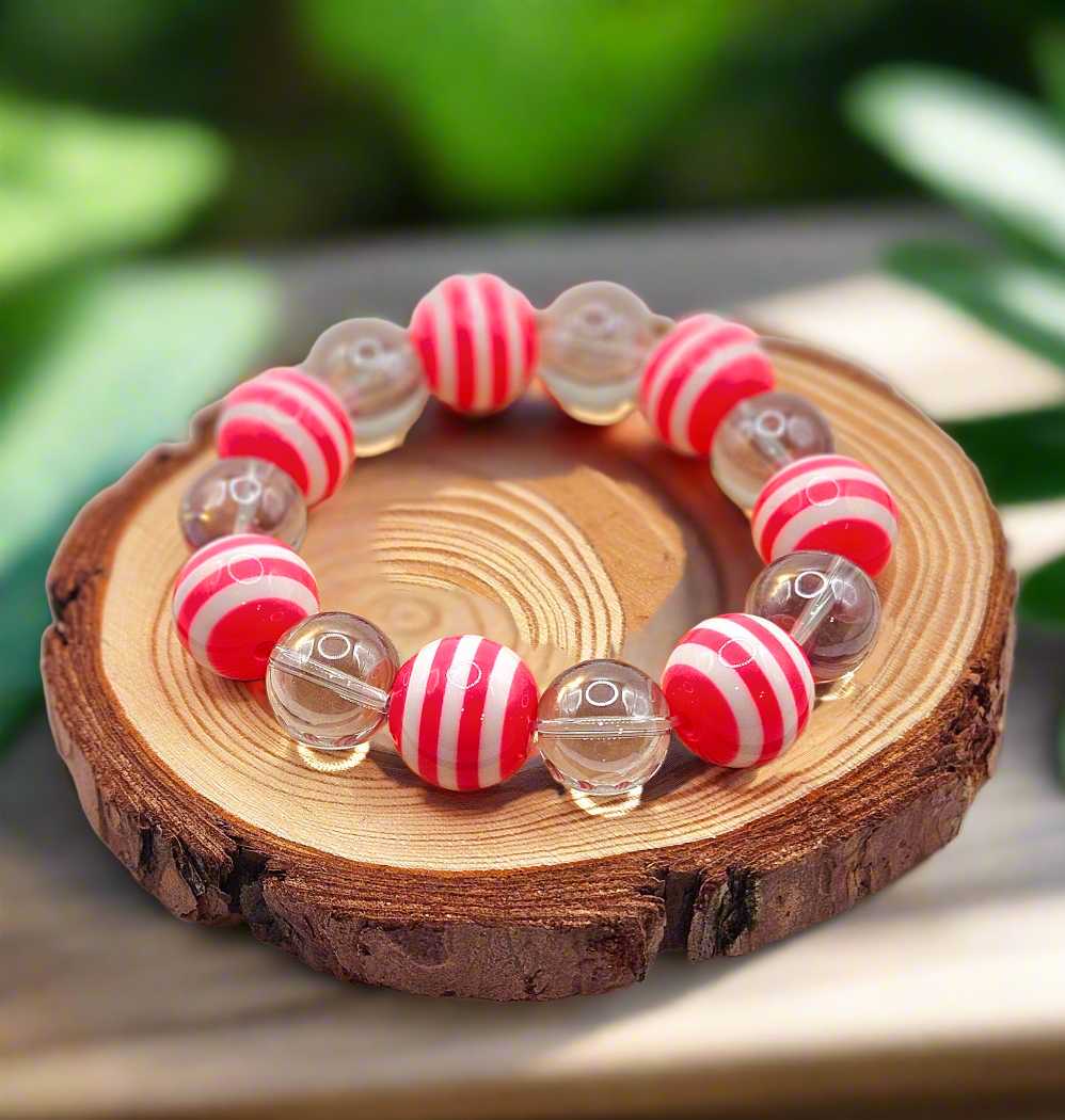 Bubble Gum Pink and White Stripe Bubble Gum Style 1