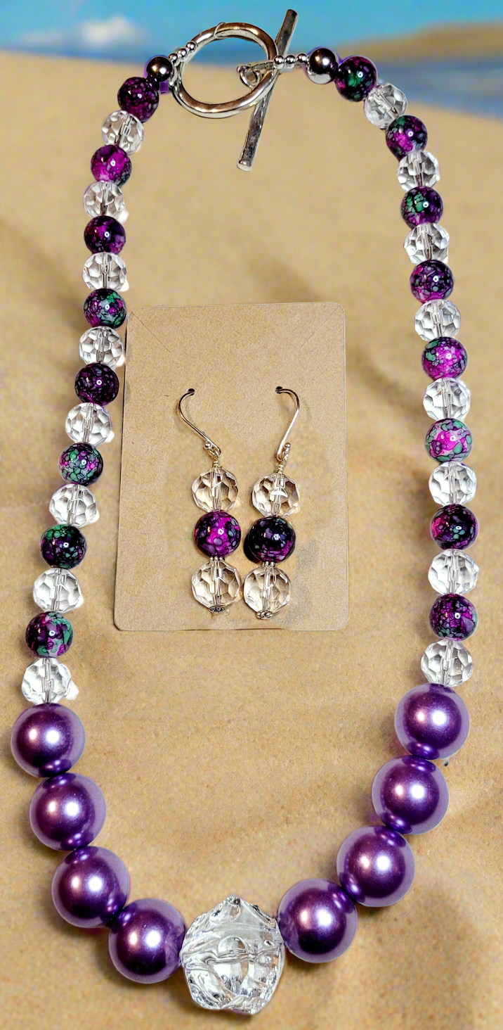 Purple and Crystal Set Style 4 clearance Sale