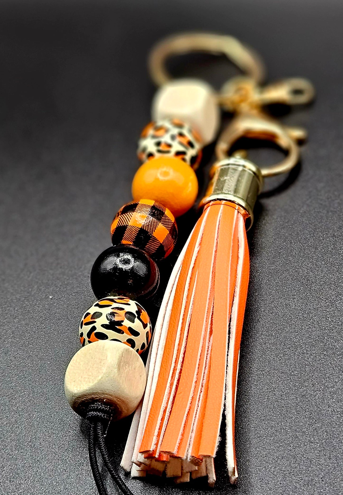 Orange wooden Keychain Style 2