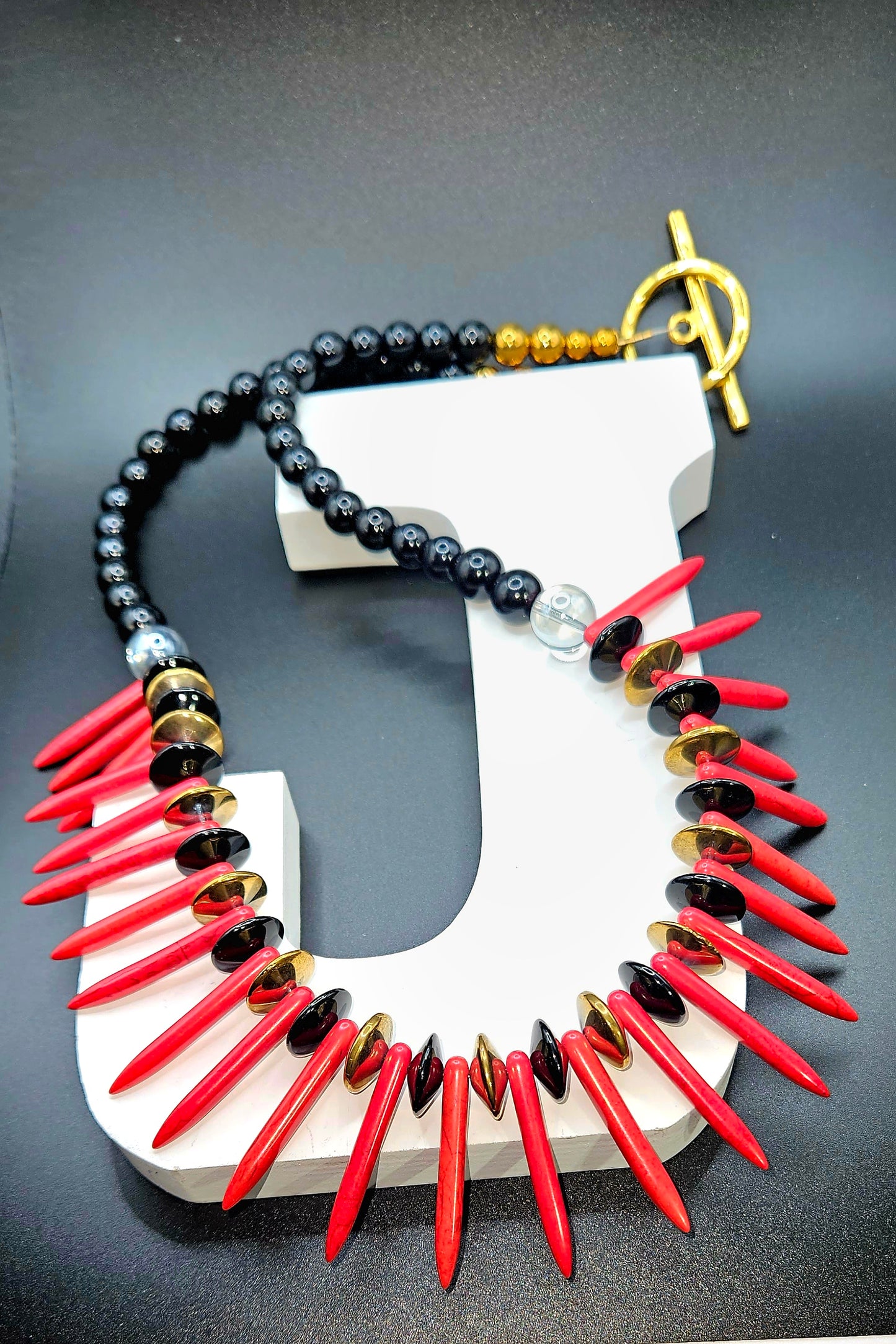 Black Red Gold Spikes Style 9