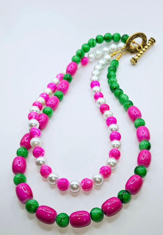 Green  Pink and Pearl Style 32