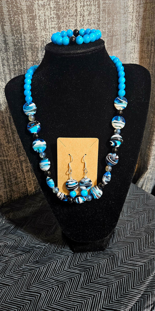 Blue Sea Shells Turquoise 3 pcs Set