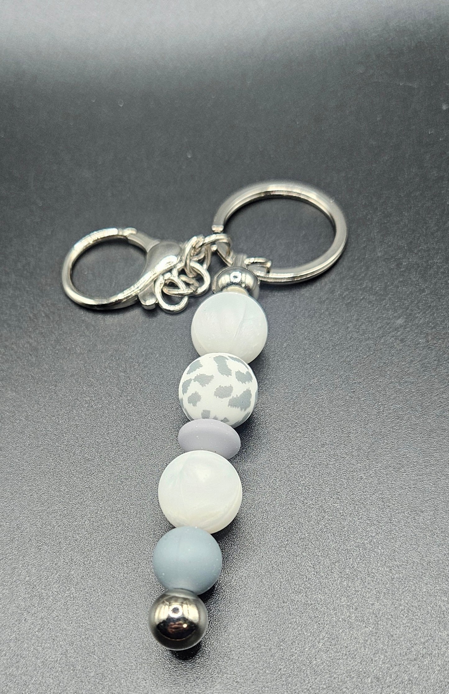 Gray Printed Bar Keychain