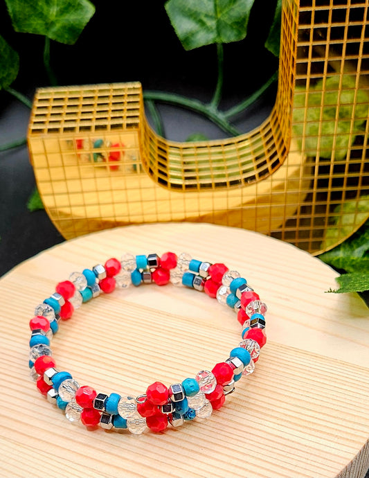 Red Blue and Clear Simple Wrap