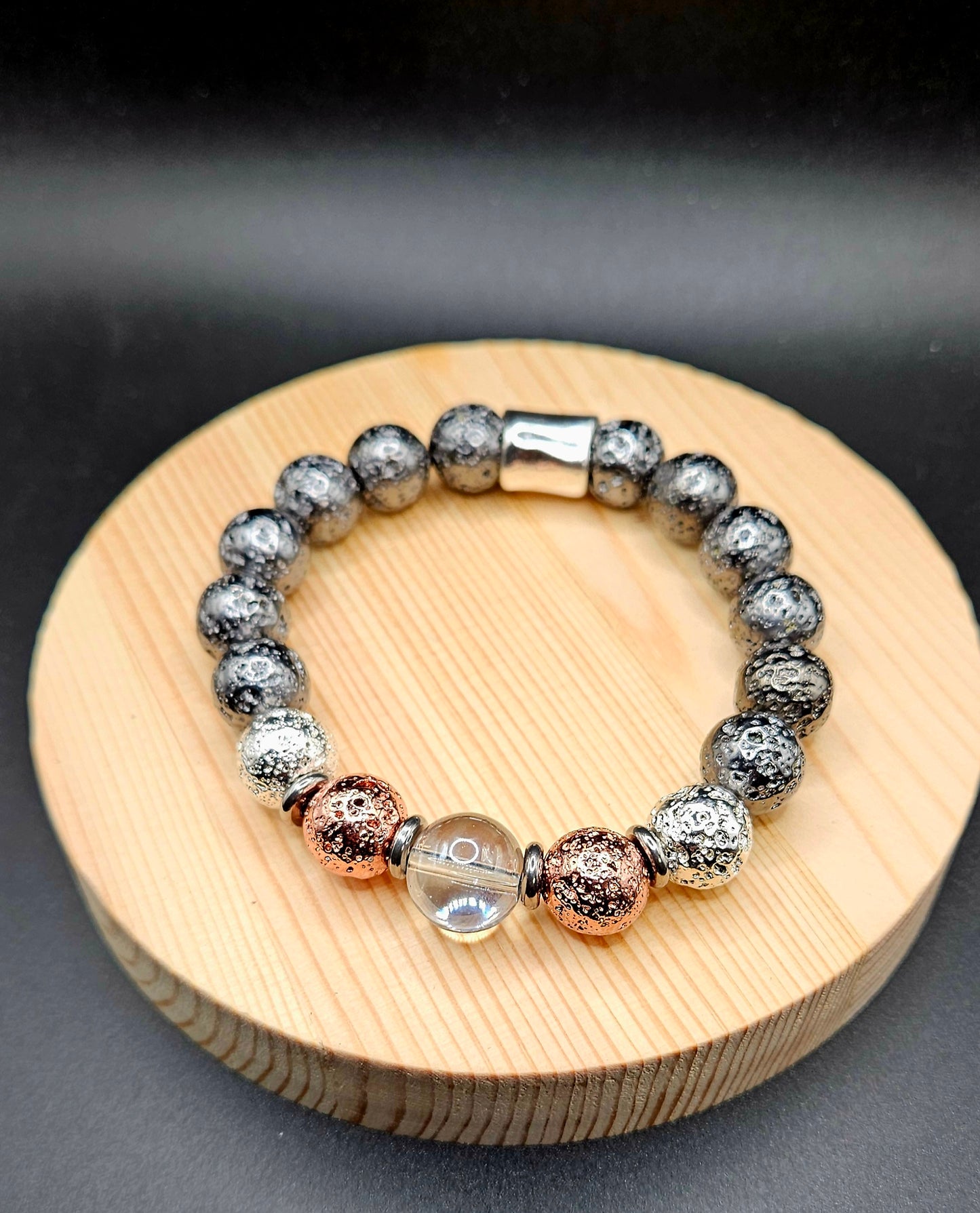 Lava Gun Metal Bracelet