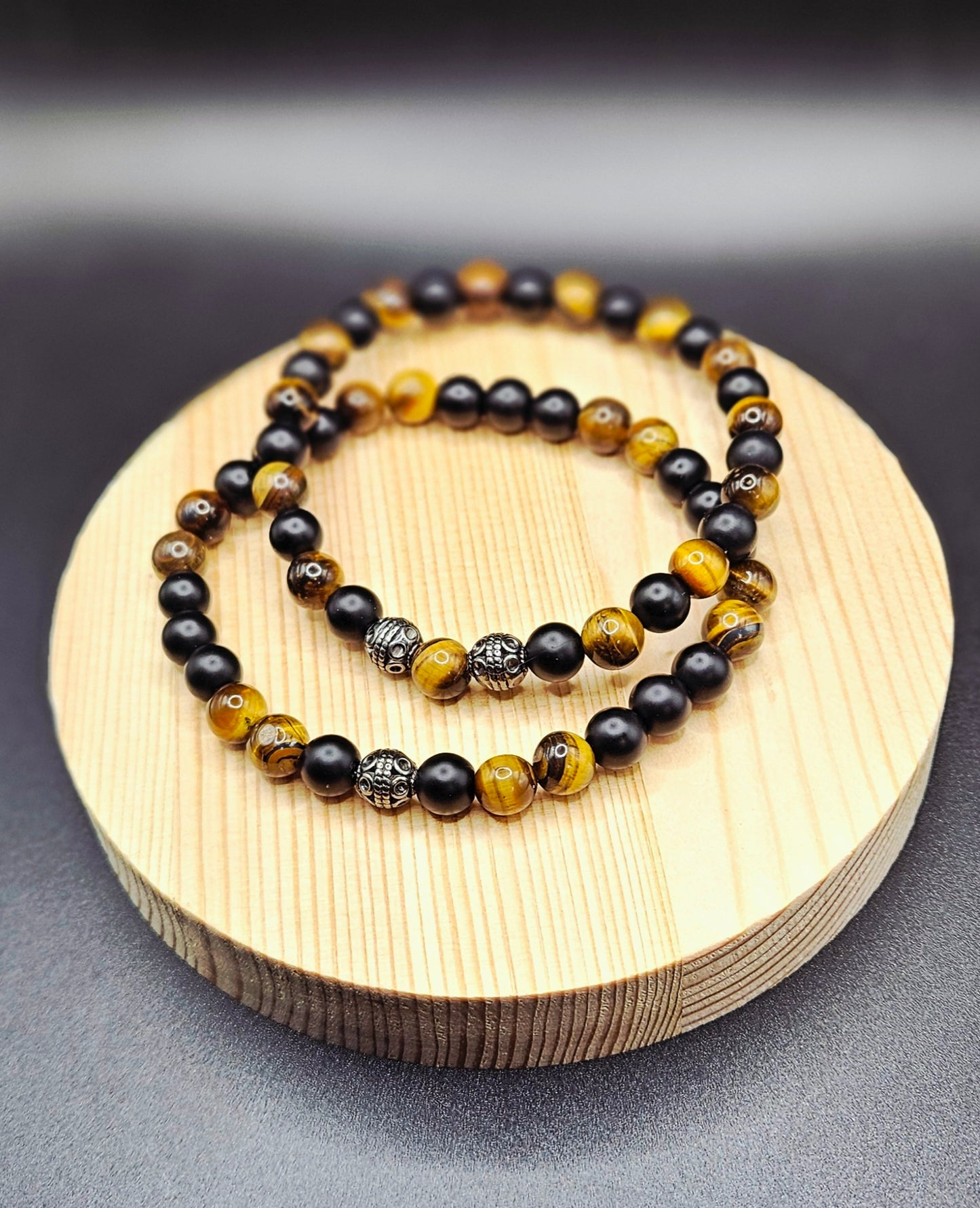 Tigers Eye Bracelet Set 8mm