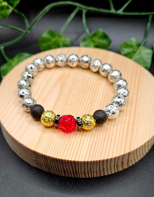 Touch of Red Lava Bracelet 10mm