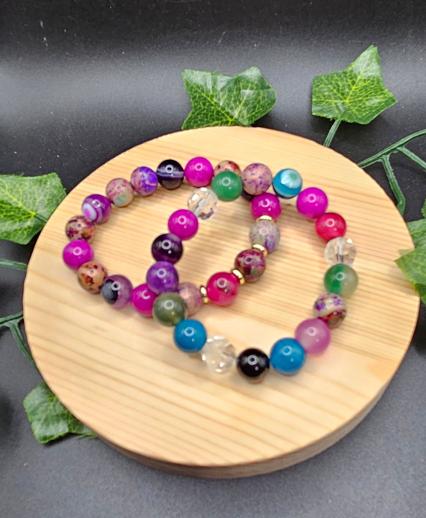 Multiple Color Agate 2pcs Style 66