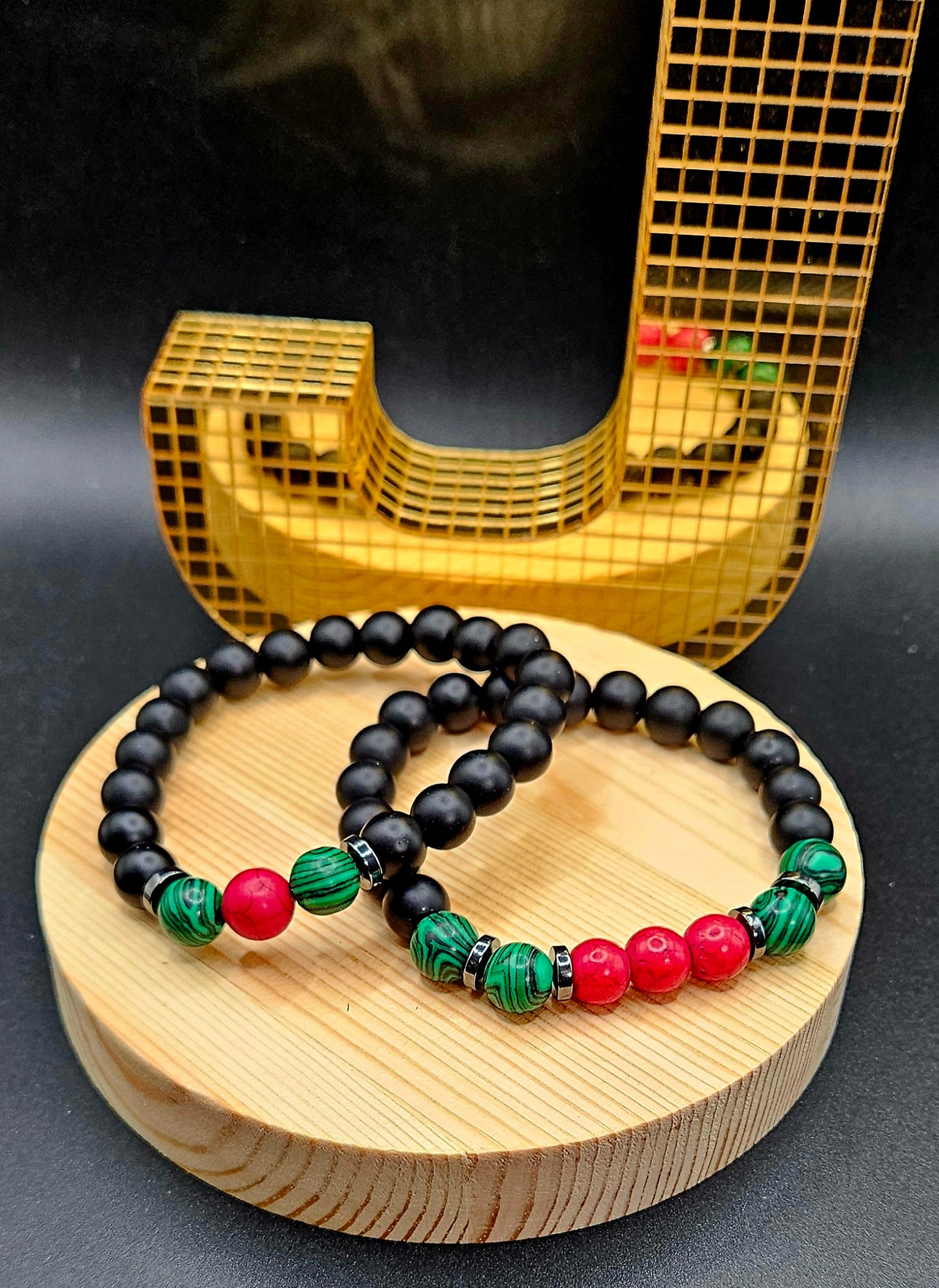 Black/Red/Tiger Green 2pcs