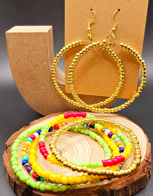 Yellow and Gold Seed Bead Set Style 6
