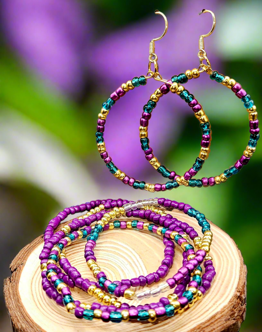 Purple Seed Bead Set Style 2