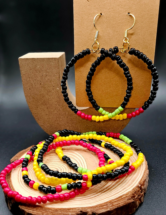 Black and Yellow Seed Bead Set Style 5