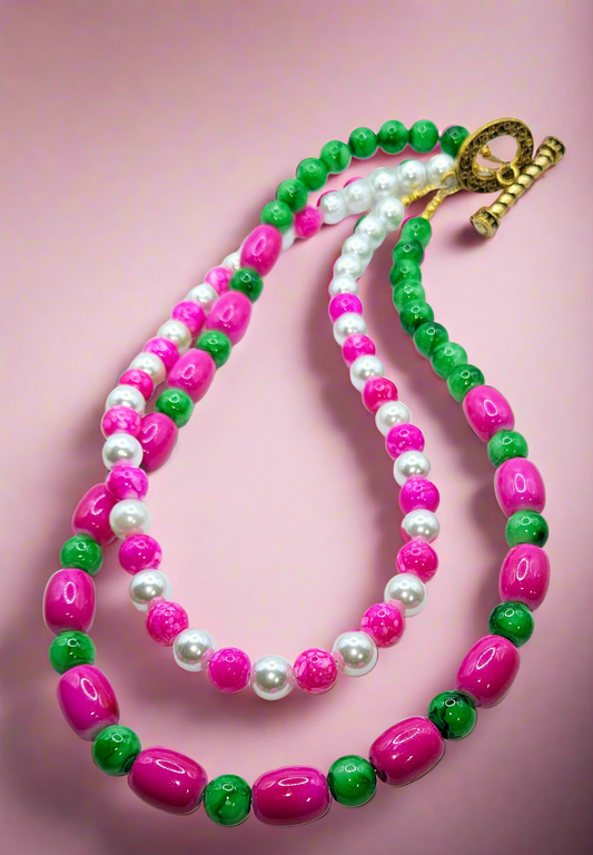 Green  Pink and Pearl Style 32
